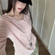 T-shirt Women's Design Sense Niche Mesh Stitching Crewneck Long-Sleeved Pullover Backless Slim-Fit Slimming All-Match Top for Spice Girls