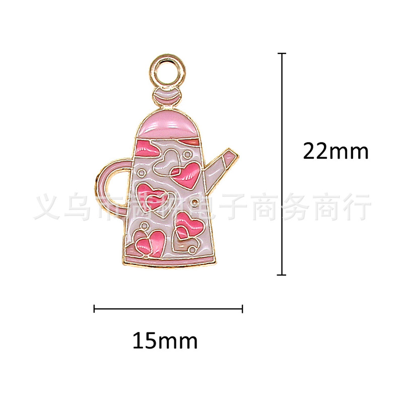バレンタインデーピンクラブハートジュエリーアクセサリー diy ブレスレットキーホルダーネックレスペンダント合金オイルドリップペンダント|undefined