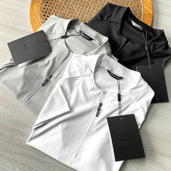 Di's style! Functional outdoor! Glue half-zip quick-dry high elasticity breathable summer sports casual short-sleeved T-shirt for men