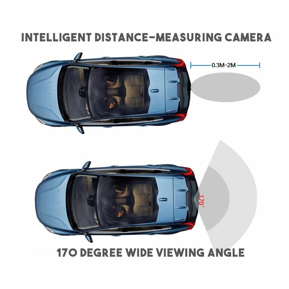 Hd 7inch Rearview Mirror Monitor + 3-in-1 Parking Radar Sensor Reversing Camera Rear View