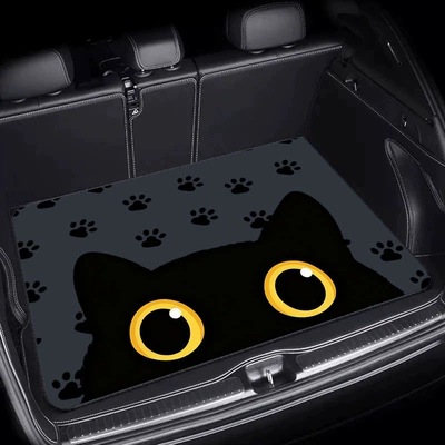 Avtomobil döşəmə paspasları: Mat, Cute Cat Cartoon Car - 26321hbxd-6-75100cm-crystal-velvet-dot-plastic-bottom