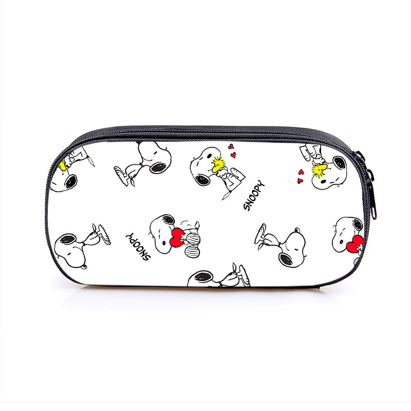 Nuevo Snoopy transfronterizo bolsas de lápiz de gran capacidad creativas caja de papelería de dibujos animados de alto valor de la cara caja de lápiz para estudiantes de primaria