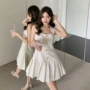 挂脖花呢吊带裙