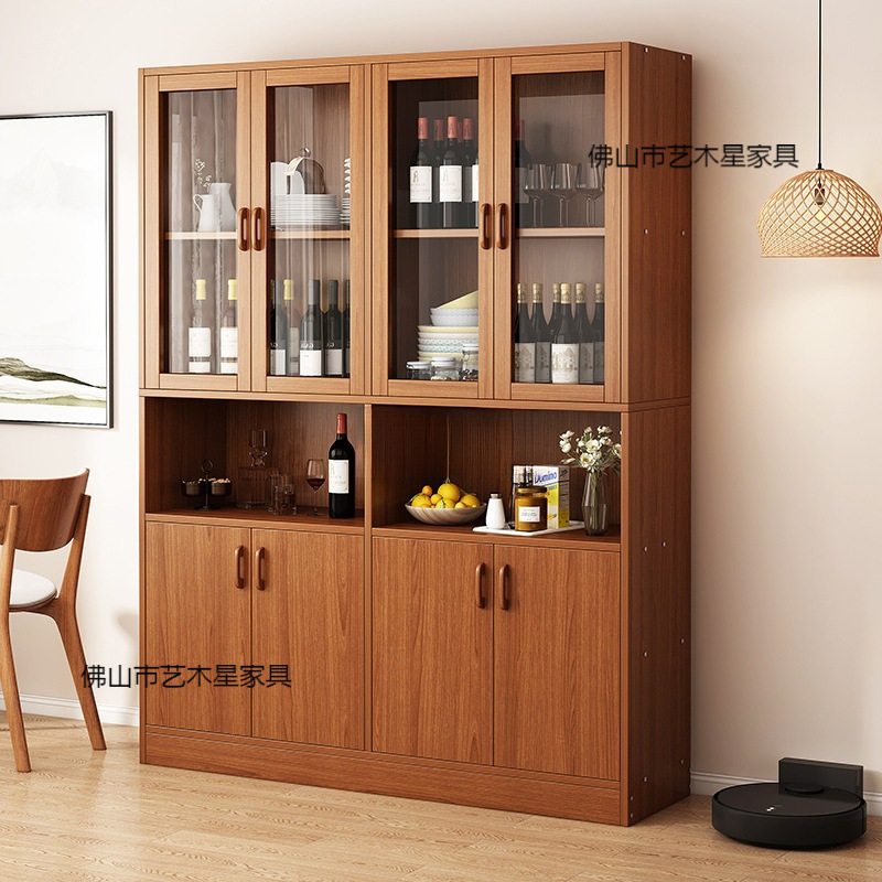 Sideboard and Wine Cabinet Integrated Wall Cabinet, Floor-Standing Against the Wall, Simple Home Living Room Storage Cabinet, Tall Cabinet, Multi-Layer Storage Cabinet