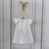 White colored small princess costume from pearl, sleevless dress with bow, special occasion clothing, A-line, Birthday gift