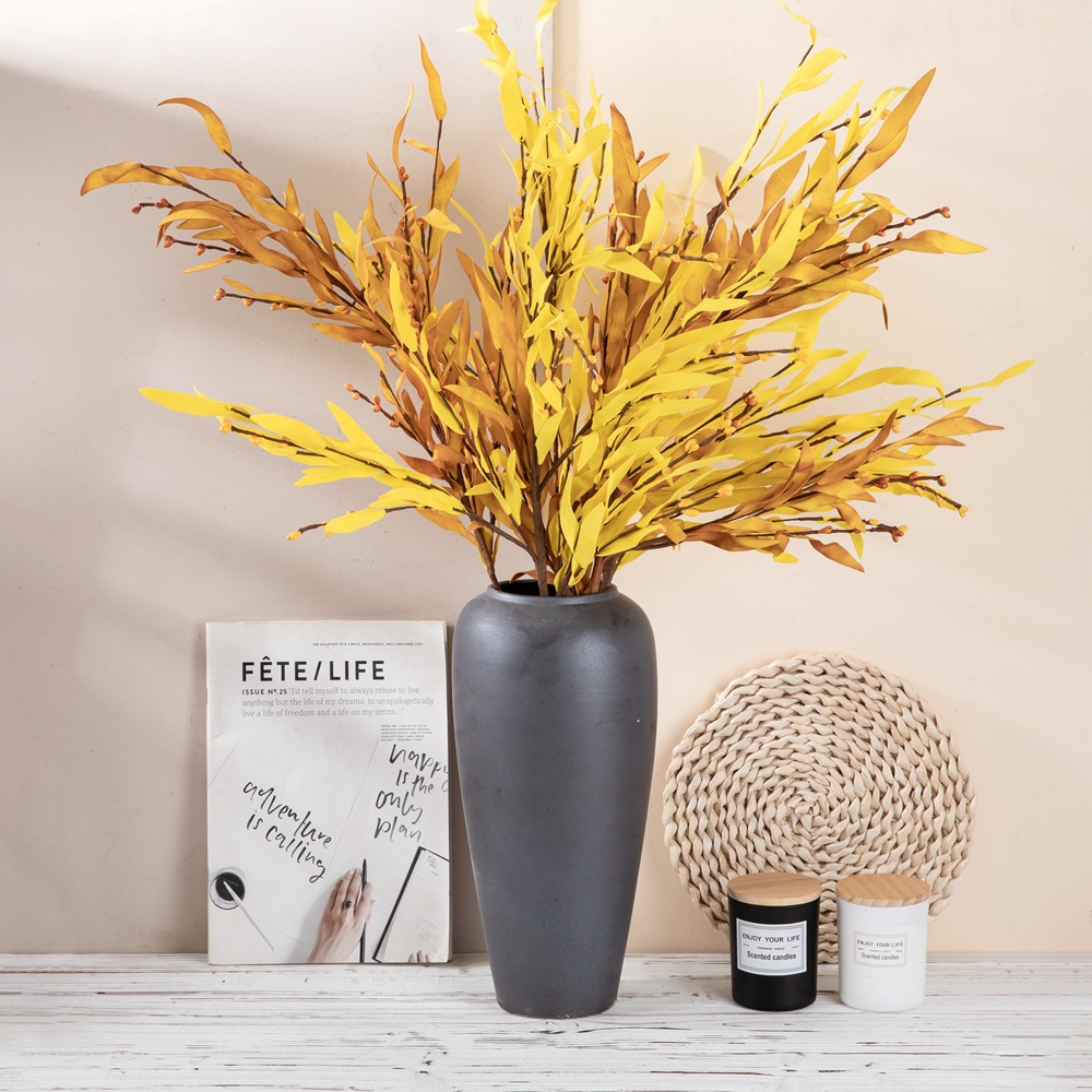 綠植物PE竹葉枝仿真花廠家假花批發婚慶裝飾工藝品INS風MW61284