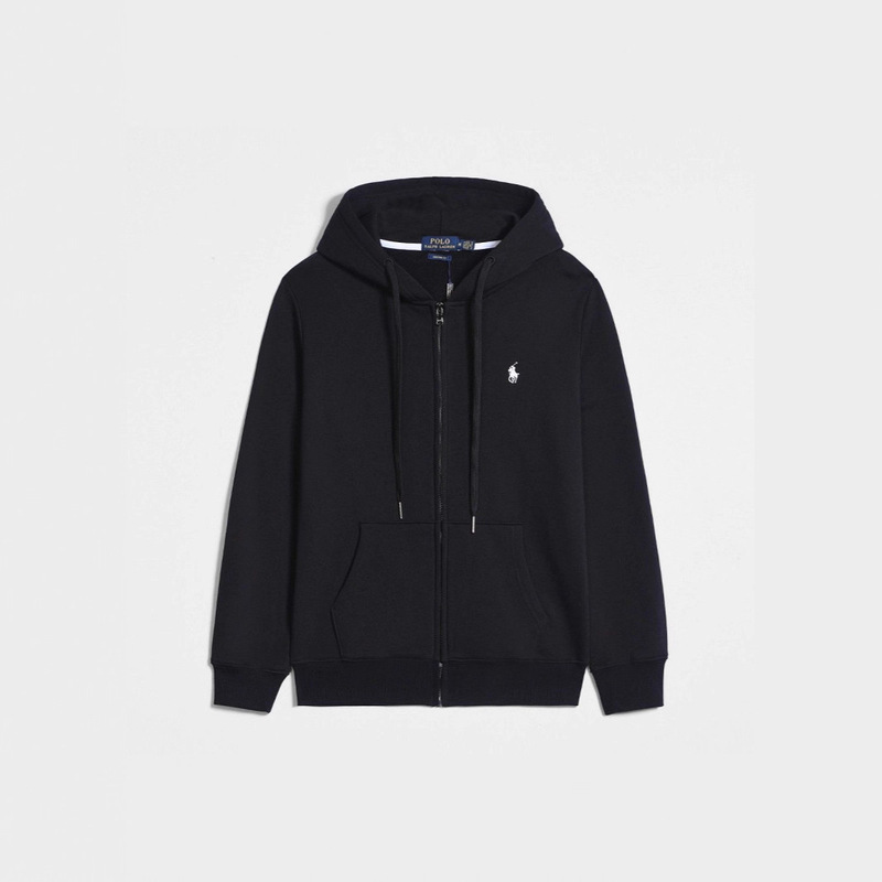 Cross-Border Foreign Trade Supply Couple's Casual Pony Embroidered Logo Sweatshirt Men's and Women's Hooded Sweatshirt Jacket in Stock