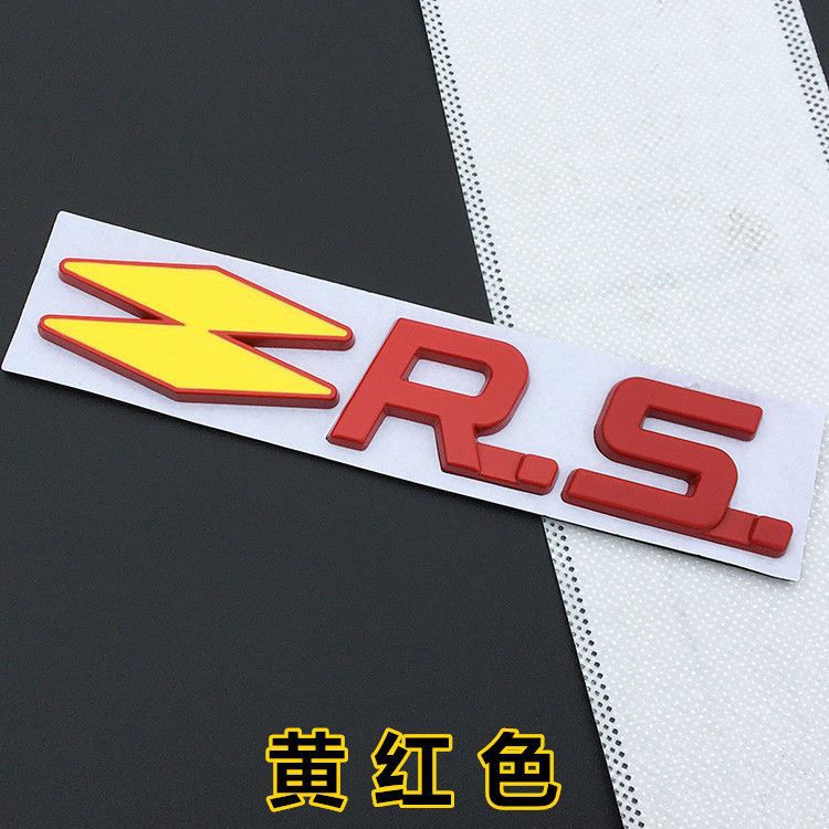 Renault car personalized three-dimensional diamond-shaped RS English car sticker, RS metal sticker, car body decoration sticker, fender side tail emblem