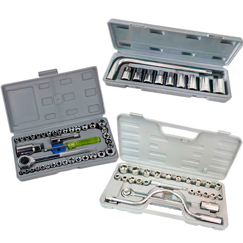 Juego de llave de trinquete de acero al cromo vanadio genuino, juego completo de herramientas de reparación de automóviles mecánicos multifuncionales, juego completo