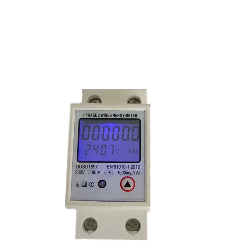 Счетчик ватт-часов с подсветкой Мощность Напряжение Ток DDSU1897 однофазный 220 В счетчик энергии с направляющей со сбросом