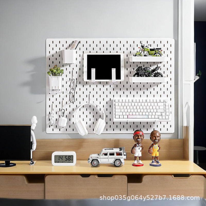 Hole Board Storage Rack Entrance Door Study Wall Punch-Free Storage Finishing Storage Box Hook Hole Wall DIY