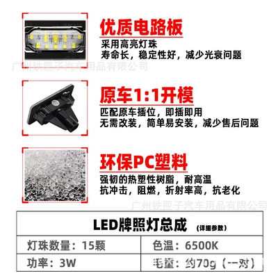 Suitable for TOYOTA LED license License plate lamp