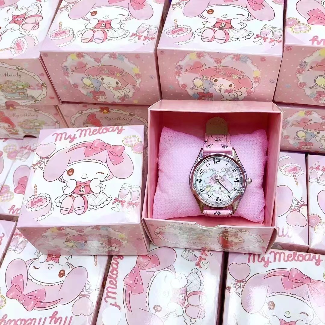 Children's Watch Box Cartoon Elementary School Cute Melody Coromancy Girl Dial Watch Kindergarten Gift