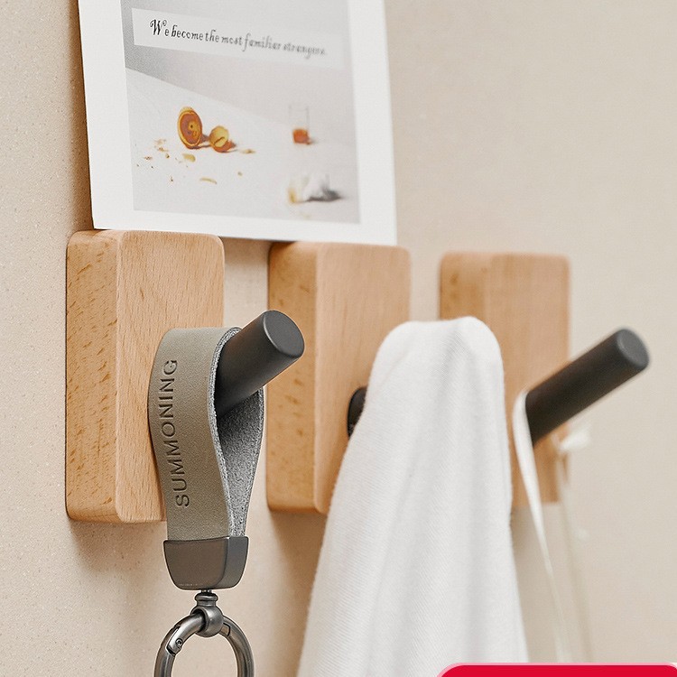 Baño de madera pared toalla gancho ponche-libre haya baño ropa pasta pasillo paraguas gancho de madera maciza