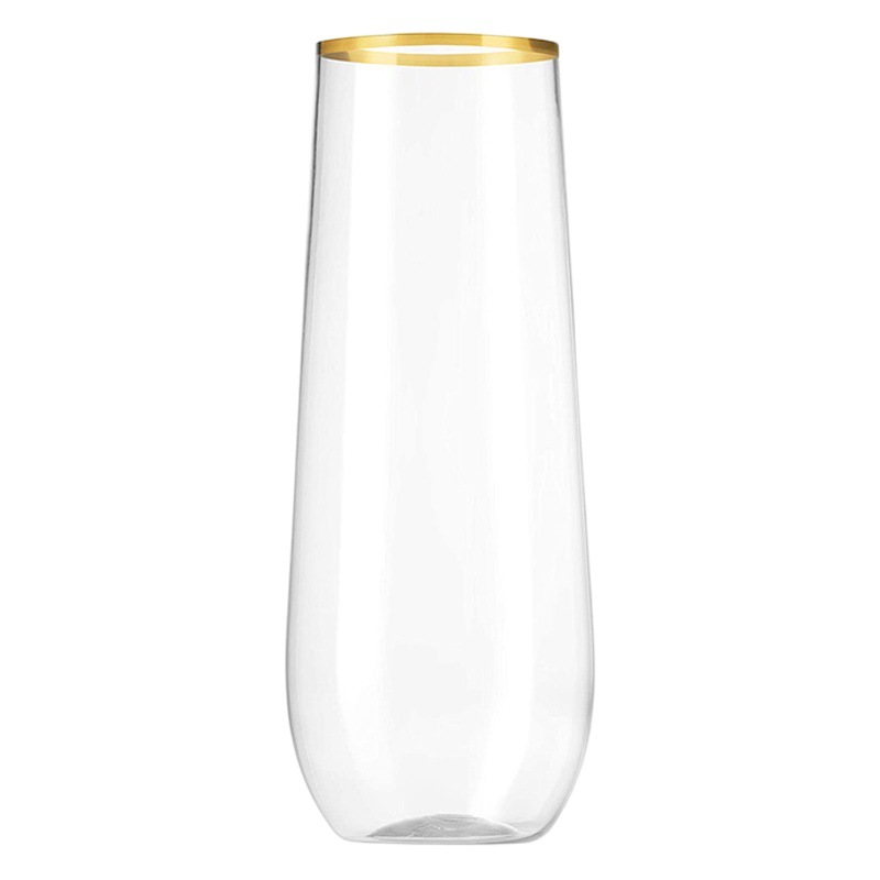 9oz PET fábrica al por mayor Copa de champán taza de plástico desechable taza de bebida partido taza de plástico sin pies