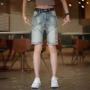 五分修身夏季弹力裤子