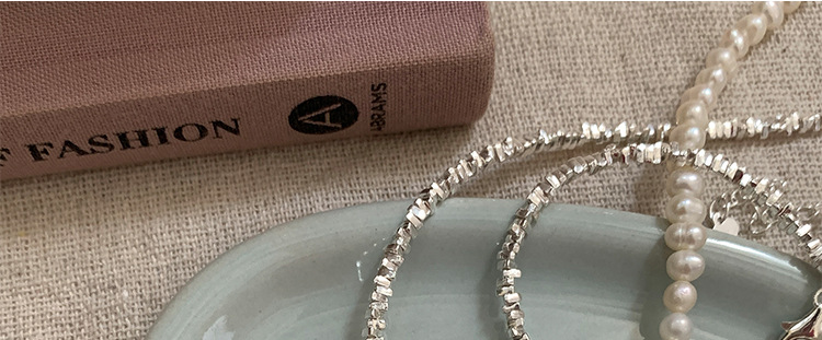 Sucré Style Simple Forme De Cœur Perle D'eau Douce Argent Sterling De Gros Bracelets Collier display picture 39