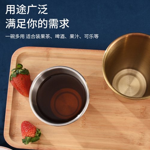 Cross-border Amazon 304 stainless steel cup Instagram style beer mug marker cup single-layer camping water cup juice cold drink