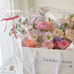 芯苼 花束加厚防塵袋保護防水玻璃紙花店花藝花籃保鮮opp包裝資材