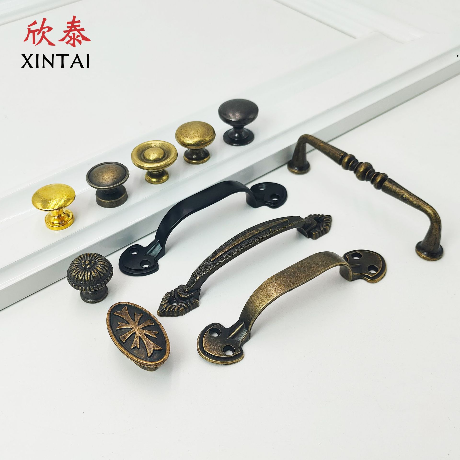 復古抽屜門拉手現代簡約衣櫃櫥櫃門把手青古銅鋅合金中式仿古拉手