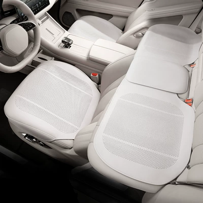 Version Modely/Model3/X/S Summer Car Seat cushion, seat cover - type-b-all-inclusive-thin-cushion-elegant-white-three-piece-set