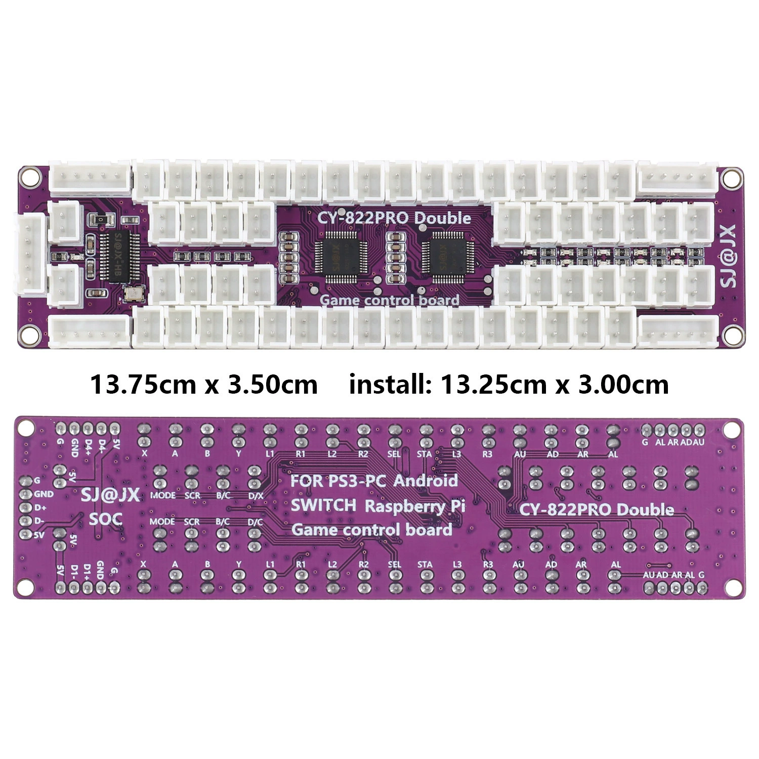 Arcade joystick chip circuit board single -player four -player four -person game multiple expansion port support macro function