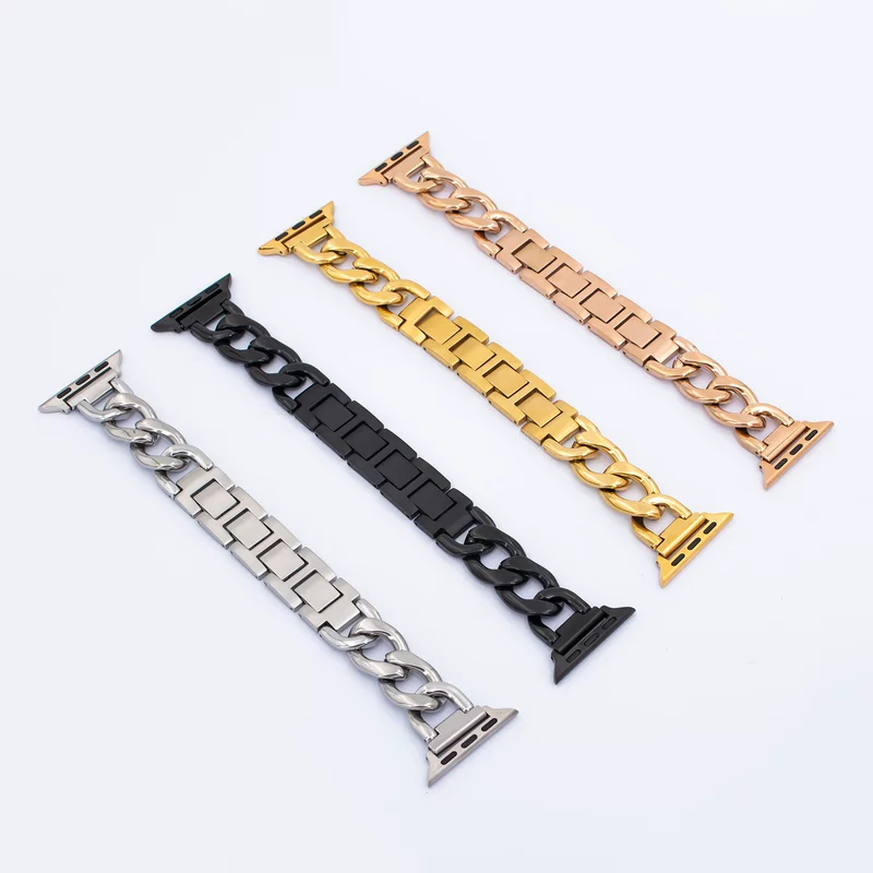 Apple, denim watch strap stainless steel
