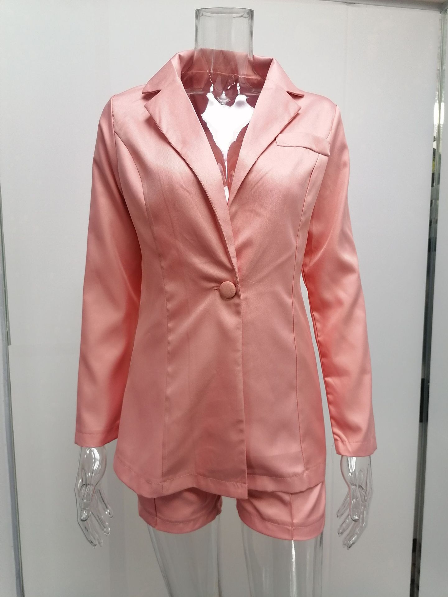Elegantes Damen Blazer Set Langarm Für Herbst Und Winter Mode_voghion.com