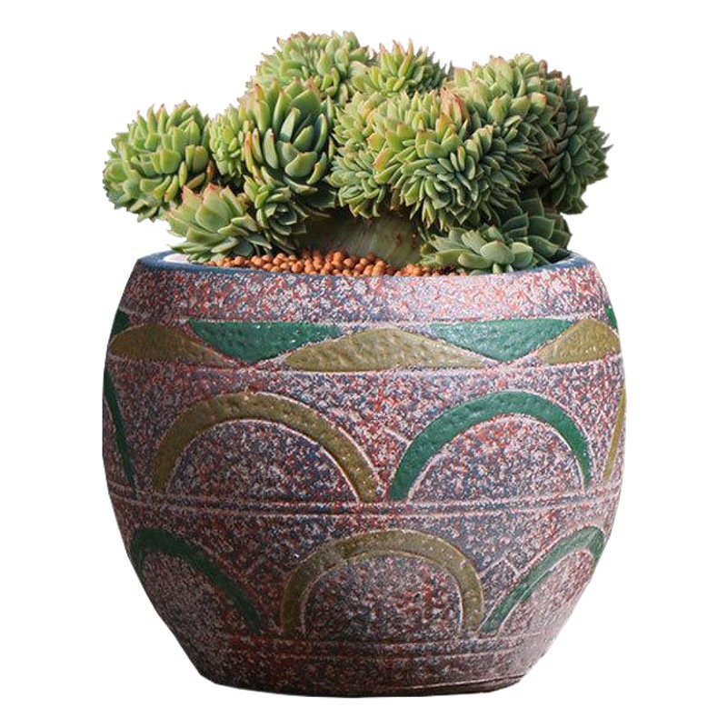 Macetas medias y grandes para suculentas mediterráneas, para uso doméstico, macetas de cerámica gruesa, macetas creativas de arcilla roja vintage, bandejas para flores al por mayor.