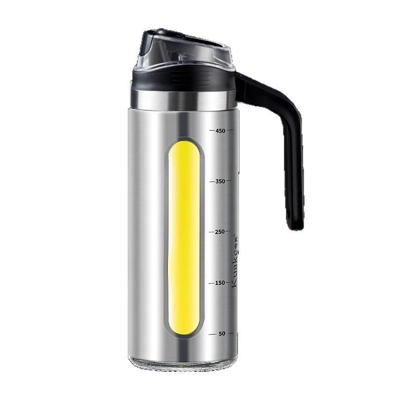 La olla de aceite de acero inoxidable no cuelga el aceite, la botella de aceite para el hogar de la cocina, la botella de condimento de vinagre de salsa de soja, la lata de aceite de vidrio de grado alimenticio