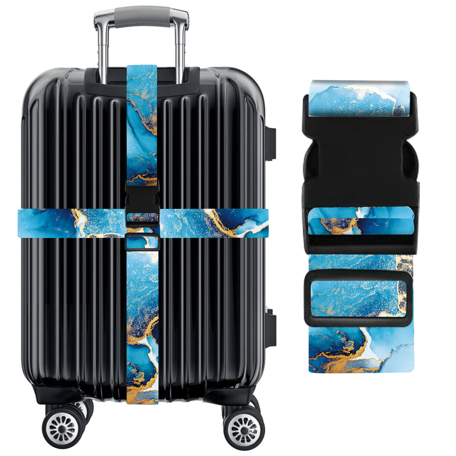 Transfronteriza piña cactus mármol cielo estrellado ajustable equipaje protección cuerda viaje trolley caso correa de viaje