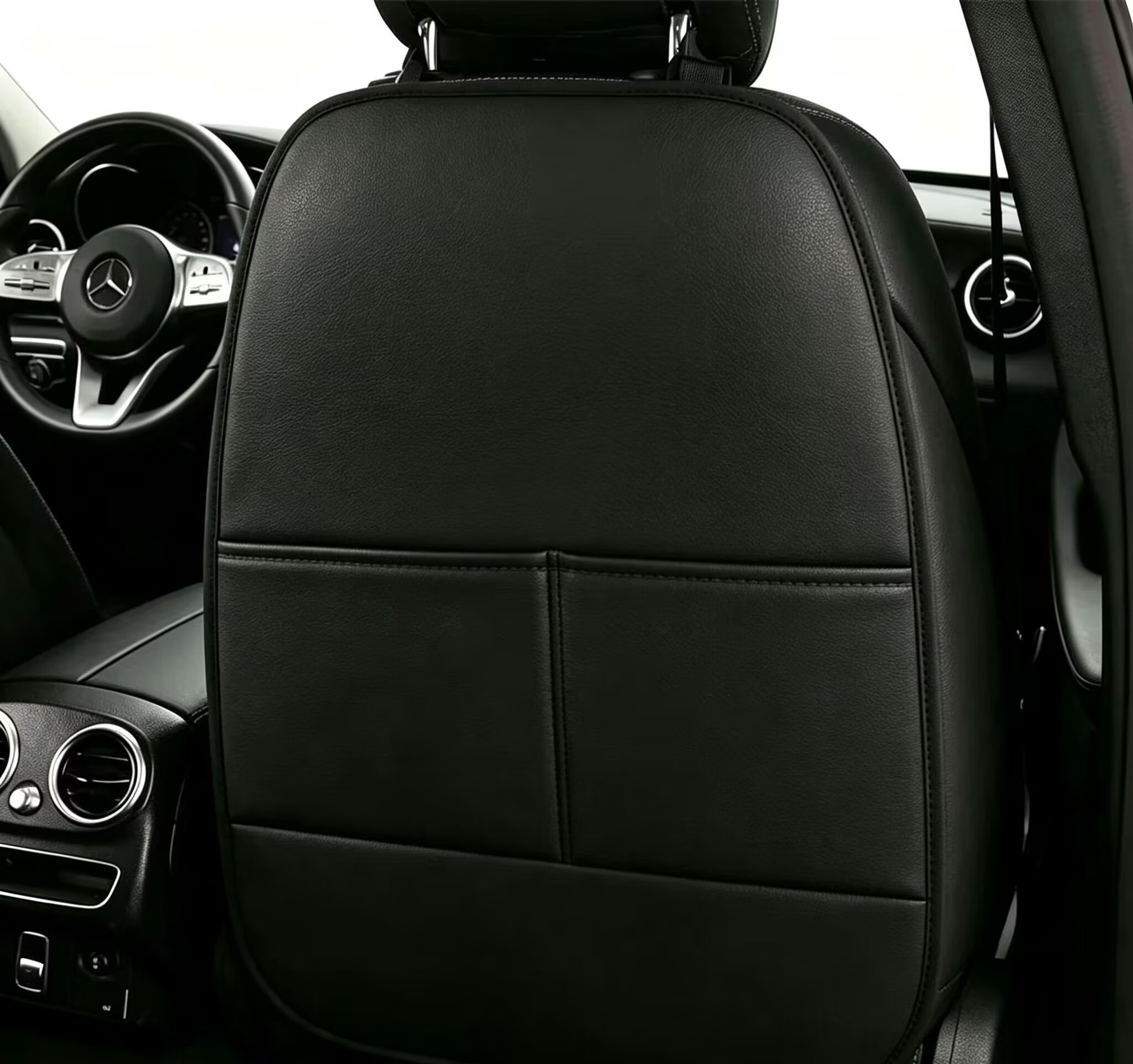 Car anti-kick mat, children's seat back anti-kick mat, solid color, no pattern, leather anti-kick mat, universal model
