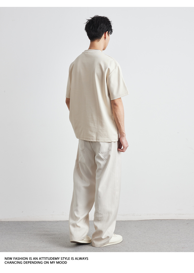 Áo thun nam cổ tròn tay ngắn chất liệu cotton thoáng mát — Màu xám đậm chi tiết 21