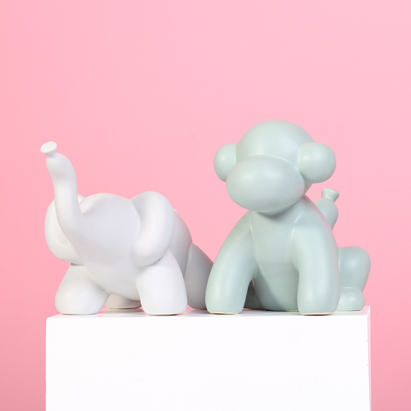 Creativo lindo elefante de cerámica decoración ins estilo interior hogar suave decoración salón dormitorio pequeña Decoración