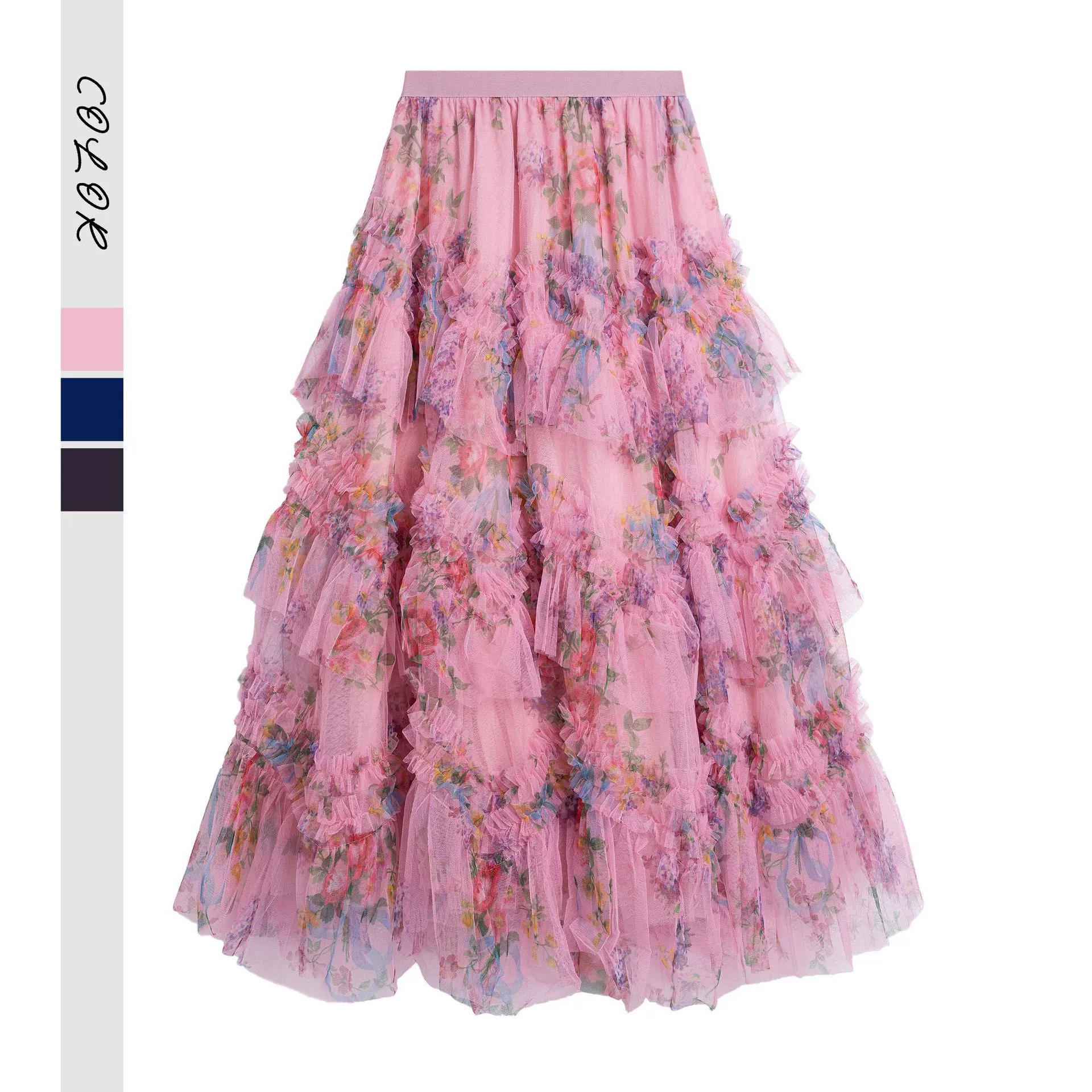 Сказочная газовая юбка 2025, новая модная универсальная многослойная юбка-торт для тяжелой промышленности, утягивающая юбка трапециевидной формы с высокой талией