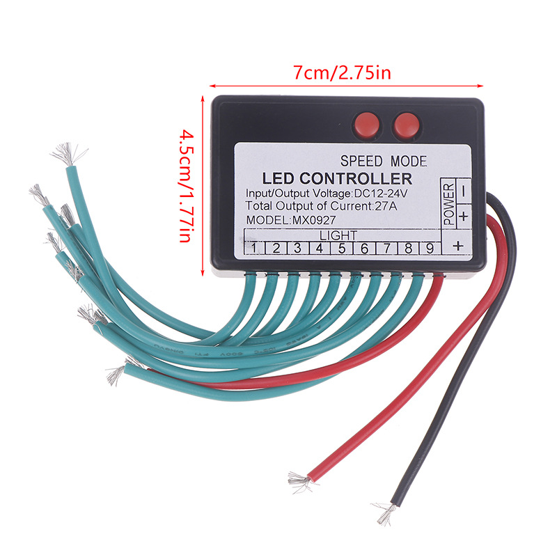 controlador de caja de luz de derivación LED flujo de salto explosión de agua flash caballo de carreras signo de luz palabra luz 12v24v interruptor