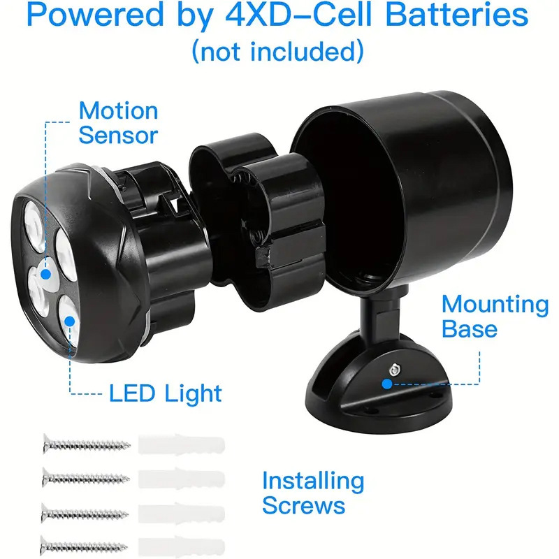 Projecteur d'extérieur 8 W 4 LED avec détecteur de mouvement et éclairage public intégré, alimenté par énergie solaire_voghion.com