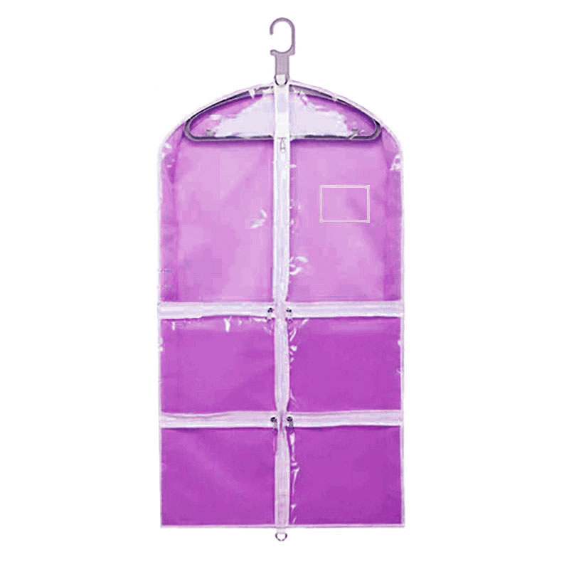 37 pulgadas con 4 bolsillos con cremallera ropa transparente para niños bolsa de polvo ropa de PVC cubierta de polvo ropa de poliéster bolsa colgante