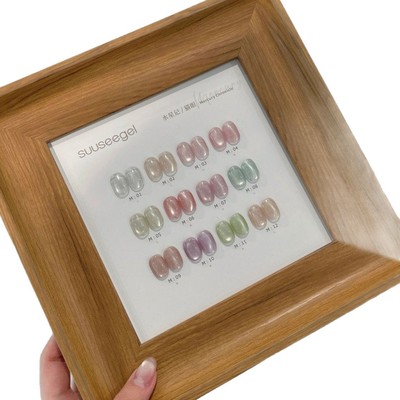 束色12色水星记猫眼甲油胶小套网红瓷白玻璃珠猫眼美甲店专用套装