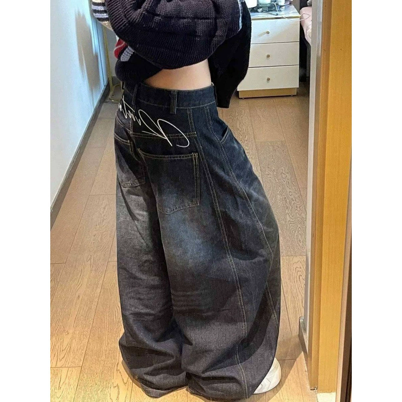 Джинсы ретро loose-fit, американский стиль, большого размера, широкие