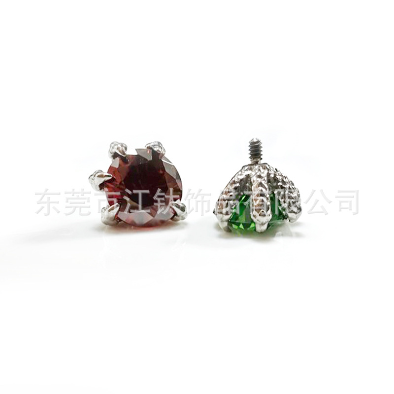 Titanium Dragon Claw Ear Nail - Five Claw Zircon G23 ASTM F136 Ear Piercing Jewelry Stud for Cartilage Ear Bone Lip detail image 8