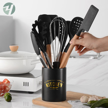 奶黑硅胶厨具10件套装烹饪铲勺不粘锅厨房工具套装cooking tool