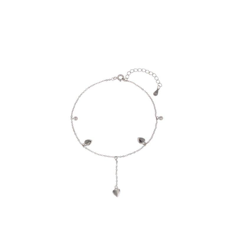 S925 plata esterlina amor tobillera mujer verano playa chica tobillera pie cadena nicho diseño alto grado pie desnudo cadena