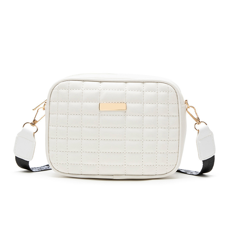 Bolsas de cámara de bordado a cuadros de moda 2025 bolsas de damas simples con sequillas decoraciones de color sólido bolso de mujer