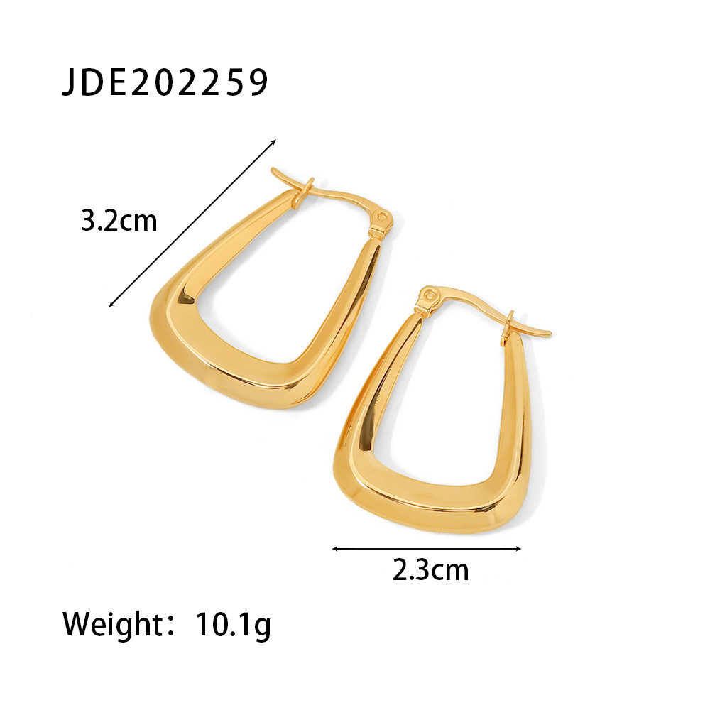 Simple Style Geometric Stainless Steel Earrings Plating Stainless Steel Earrings