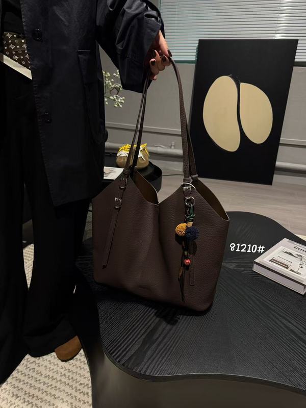 复古慵懒风真皮托特包包女2025秋冬新款大容量休闲百搭单肩手提包|undefined