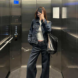 美式复古原色牛仔外套女春秋新款高级感休闲百搭短款夹克上衣