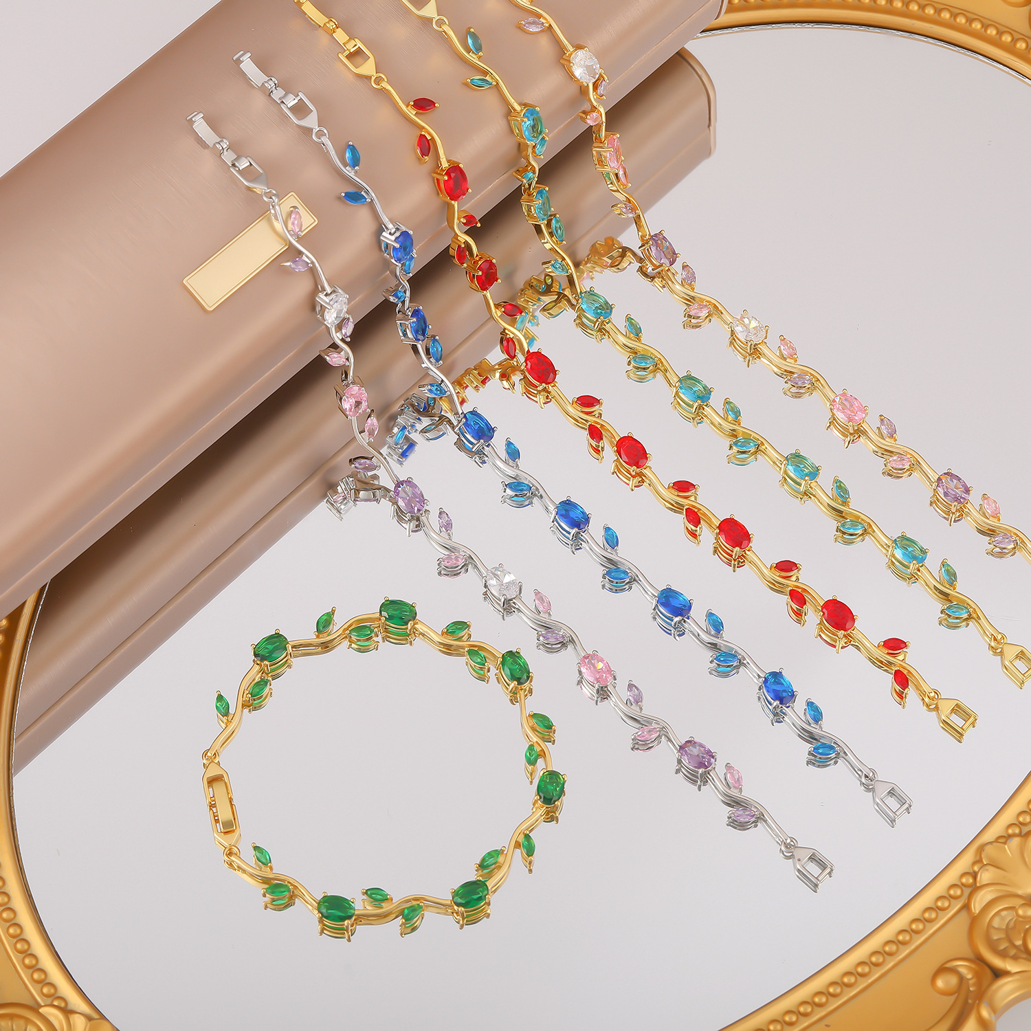 跨境欧美爆款手链环保铜镶锆石手链轻奢高级感手链首饰厂家批发