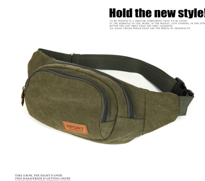 专拍连接批发多层帆布单肩休闲运动男式腰包 登山旅行贴身收银包|ms