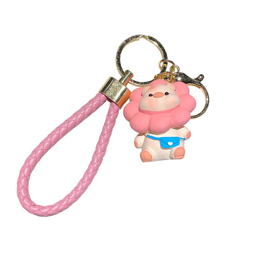 Cartoon ins Internet celebrity Sunflower Piggy keychain exquisite car bag key pendant couple fashion gift